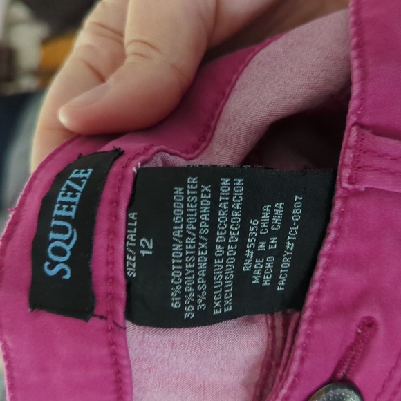 Squeeze Magenta Pink Skinny Jeans with Stretch Girls Size 12 - Picture 3 of 4